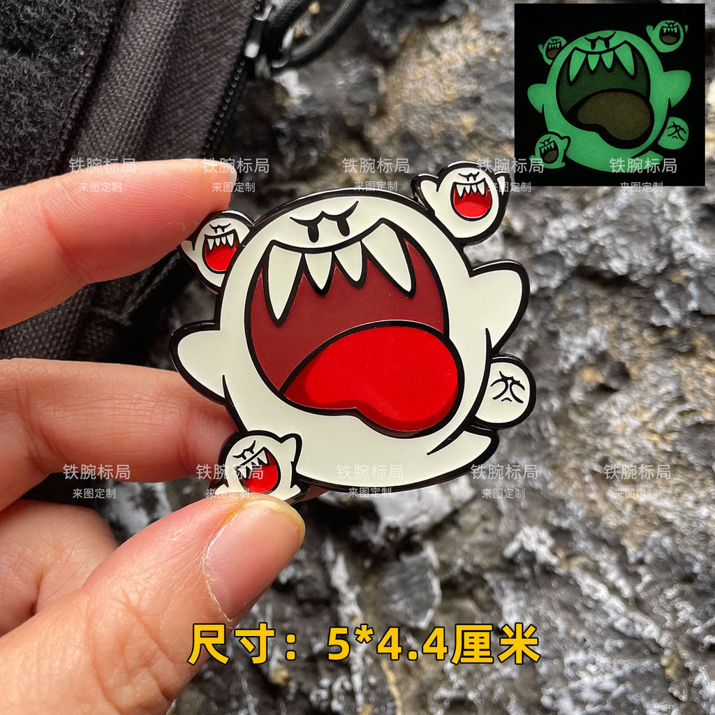 WG Luminous Metal Super Mario Shy Guy 3D Fun Patch - สำหรับตกแต่งแจ็คเก็ต กางเกงยีนส์ กระเป๋าเป้ และ