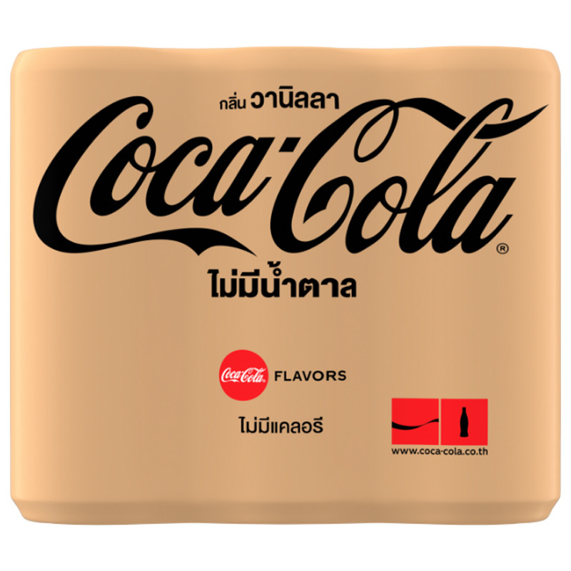 โค้กไม่มีน้ำตาลกลิ่นวานิลลา 325มล. แพค 6 Coke Zero Sugar Vanilla 325ml.Pack 6 [หมายเลขบาร์โค้ด 88519