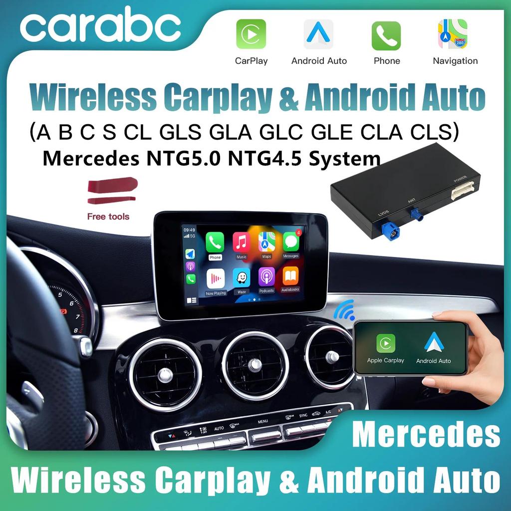 CARABC ไร้สาย CarPlay Android อัตโนมัติสำหรับ Mercedes NTG5.0 NTG4.5 A B C CL S CLA CLS CLASS GLA GL
