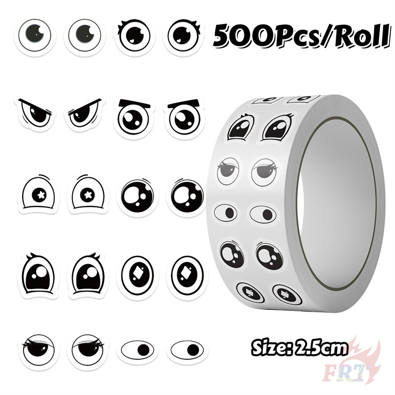 ❉ Q Eyes Emoji สติ๊กเกอร์รางวัลเด็ก ❉ 500 ชิ้น/ม้วน DIY ไดอารี่ Scrapbooking ป้ายซีล Decals