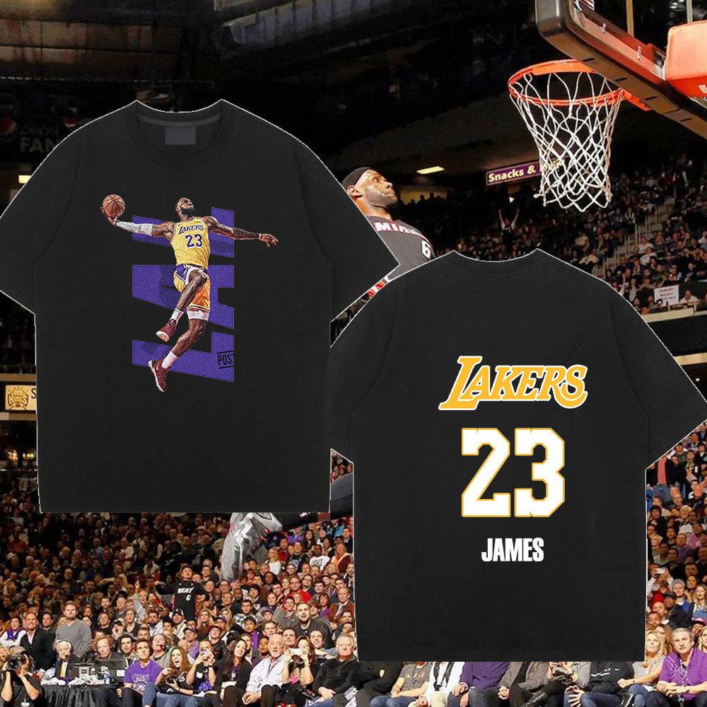LeBron James NBA Lakers Printing High-end Fashion Breathable Sports Short Sleeve