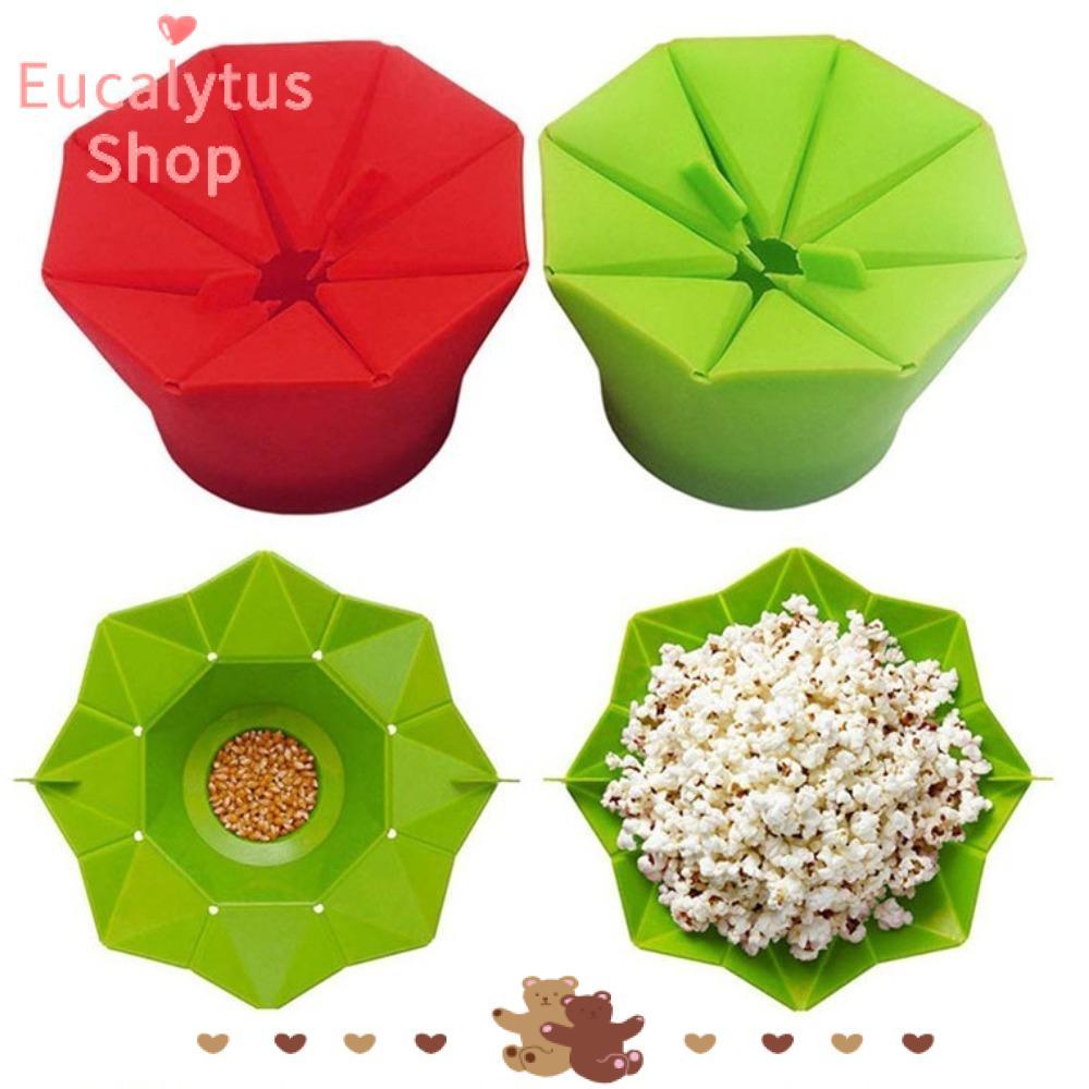 EUCALYTUSS DIY ถังป๊อปคอร์น, ชามป๊อปคอร์นแบบพับได้ซิลิโคน, เครื่องทําป๊อปคอร์นไมโครเวฟความจุขนาดใหญ่คุณภาพสูงอุปกรณ์ครัว