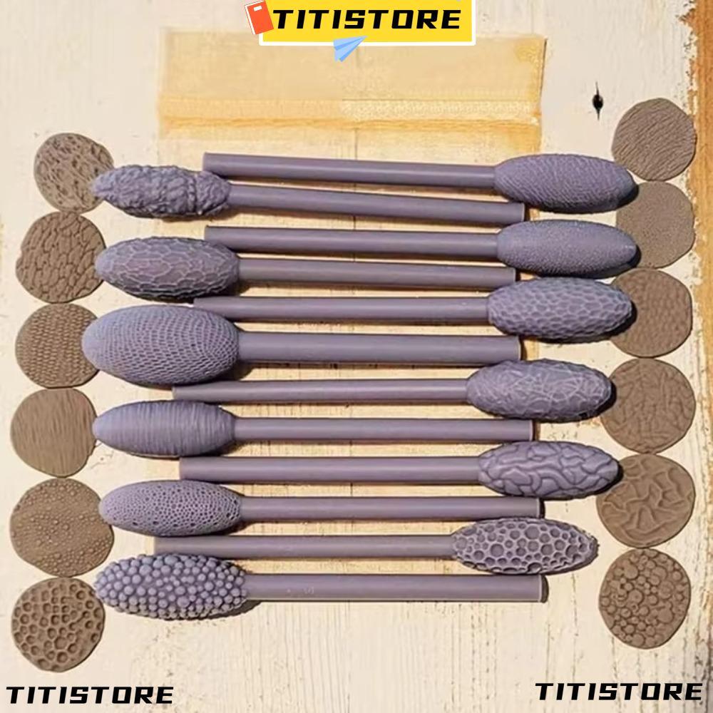 TITISTORE Texture ชุดเครื่องมือสําหรับ Clay, Rolling Emboss ลายสก๊อต Hand Art Clay Modeling Roller, 