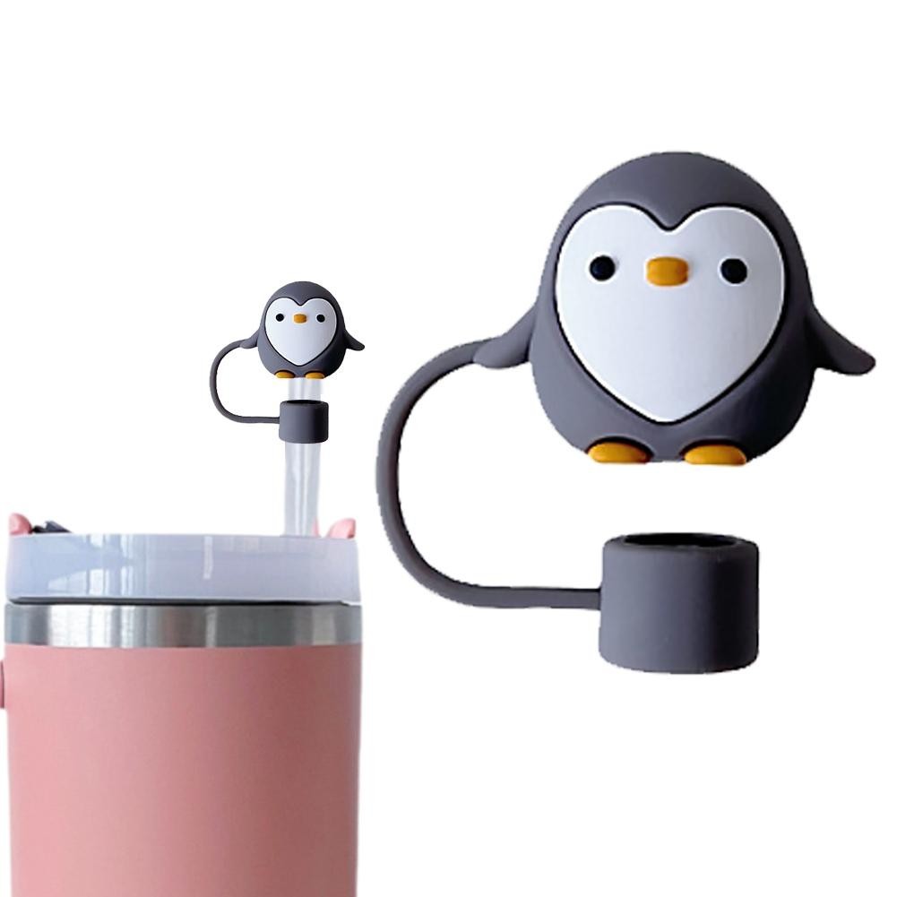 Penguin Straw Cap 10mm Straw Dust Cover Pvc Rubber Cover Cartoon Straw K2l7