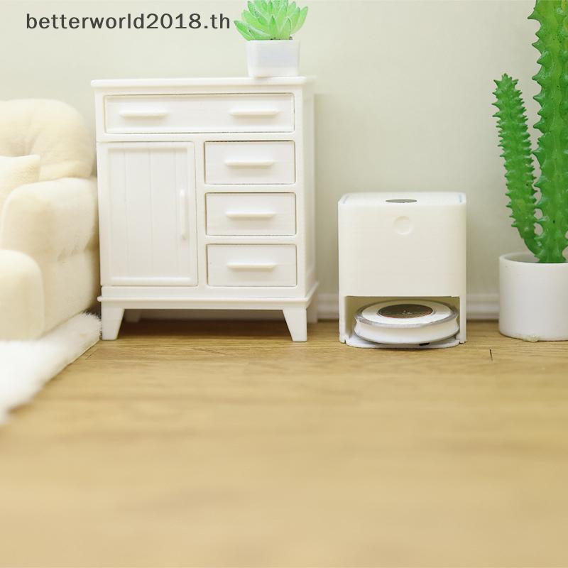 [bet] 1/12 Dollhouse Simulation Mini Robotic Vacuum Cleaner Model Dollhouse Furniture Doll House Mir