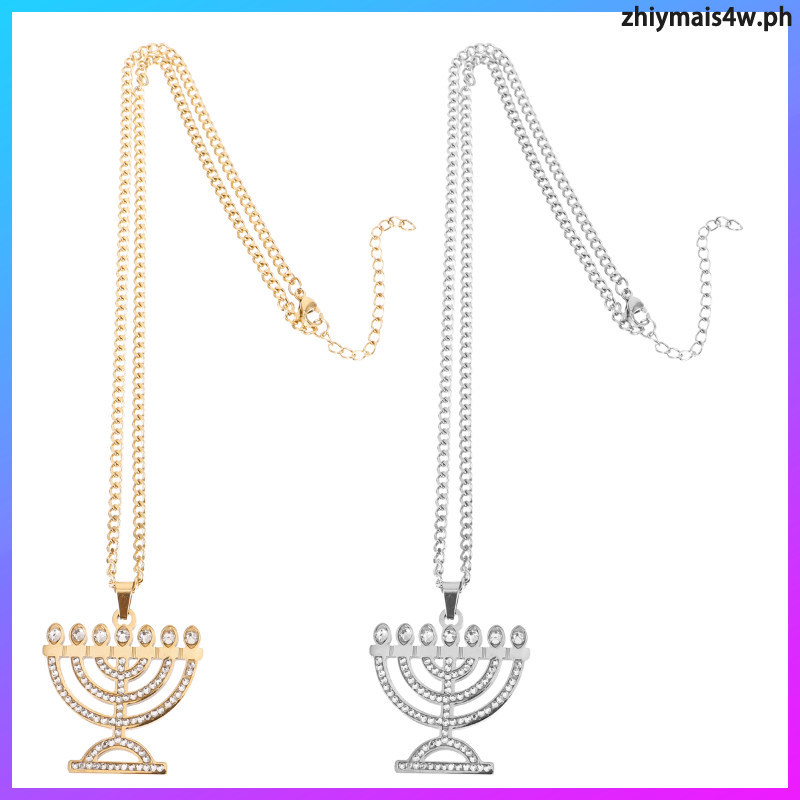 2 ชิ้น Jewellery Hanukkah เชิงเทียนจี้ Dainty สร้อยคอผู้หญิงเครื่องประดับคริสต์มาส zhiymais4w
