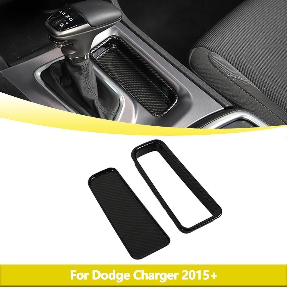เกียร์ Shift ช่องเก็บของตกแต่งฝาครอบสําหรับ Dodge Charger 2015-2020 2021 2022 2023 อุปกรณ์ตกแต่งภายใ