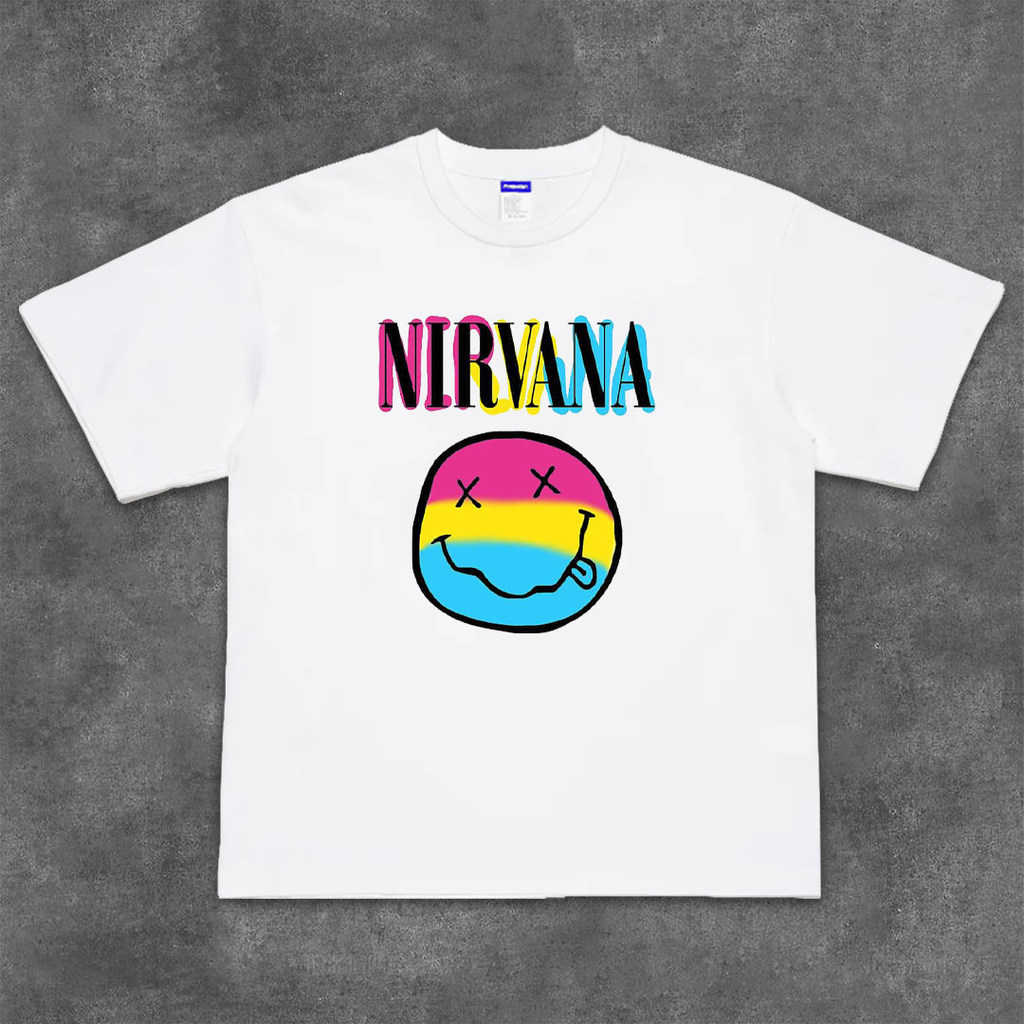 ผู้ชายผู้หญิงสไตล์เดียวกัน All-Match Nirvana Nirvana Metal Rock Band vintage รอบคอแขนสั้นเสื้อยืด 01