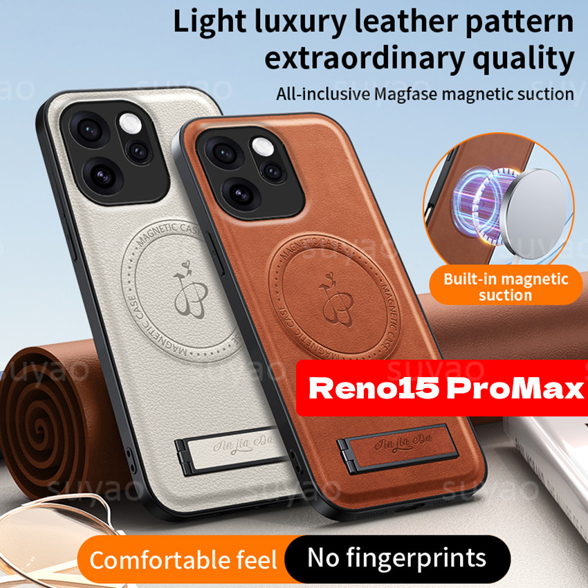 สําหรับOppo Reno 15 Pro Max ProMax 15F 2026 เคสโทรศัพท์หรูหราหนังPUผู้ถือแม่เหล็กปลอกReno15F Reno15ProMax Reno15Pro Miniกันกระแทกป้องกันปกหลัง – โปรปัง