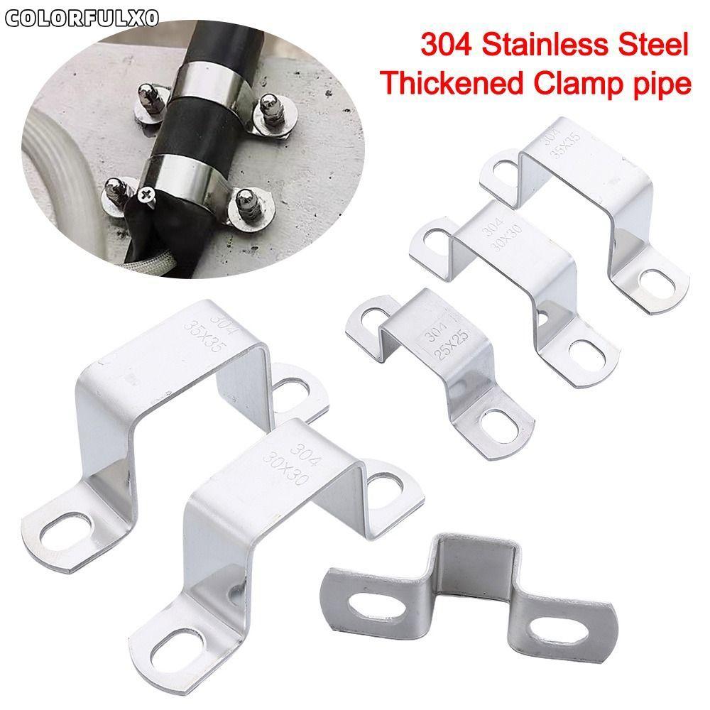 COLORFULX0 Horseback Hose Clamp, ท่อประปากระชับ Fastening Buckles Ohm Tube Card, Thicken คลิป 304 สแ