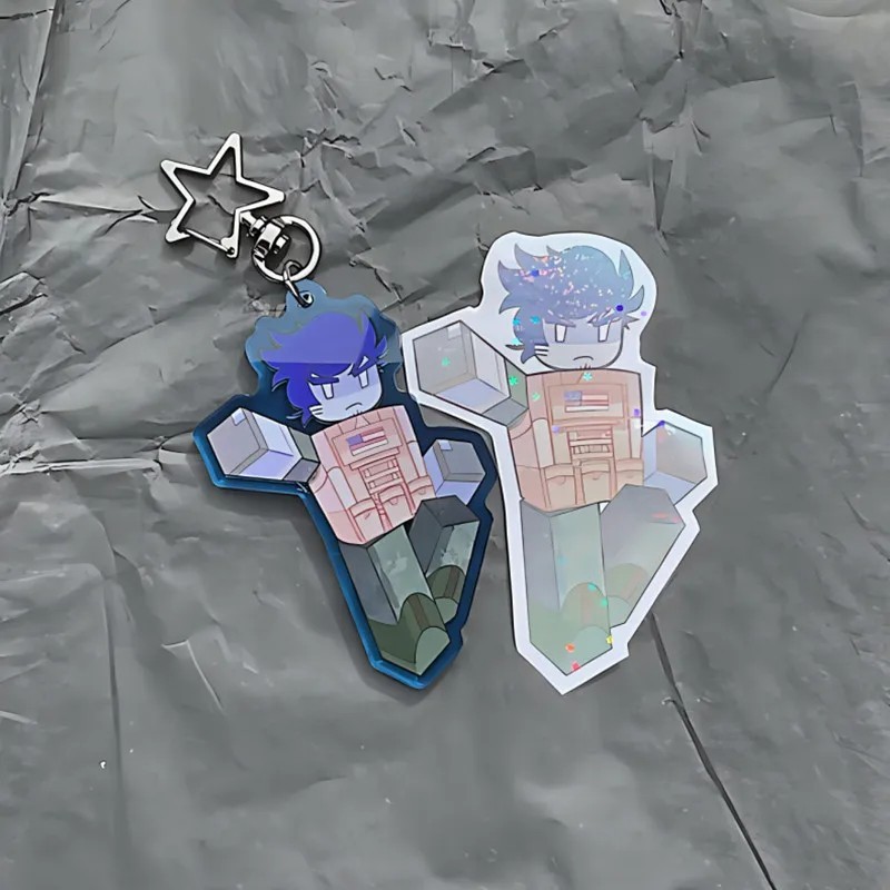 Forsaken Guest 1337 Roblox พวงกุญแจโปร่งใส Mica เกมตัวอักษรกระเป๋านักเรียนอุปกรณ์ตกแต่งของขวัญที่ไม่