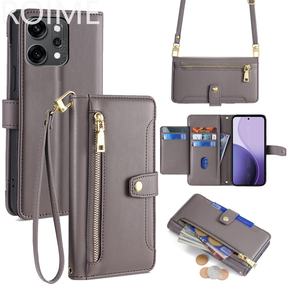 กระเป๋าสตางค์ซองหนังสําหรับ OPPO Find X9 Ultra X9s Pro 5G Casing Flip Cover with Straps Stand Cards Holder