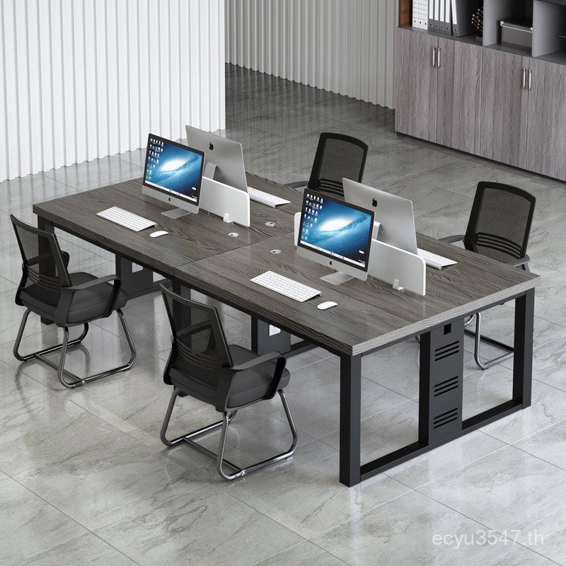 พนักงานรวมโต๊ะเก้าอี้ Four-Person Staff คอมพิวเตอร์ YV3W
