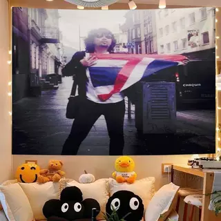SEK LOSO Thailand Rock Godfather Tapestry Rock Fan ห้องนอนข้างเตียงผ้าพื้นหลังบาร์สตูดิโอตกแต่งที่ไม่ซ้ํากันนักกีตาร์หอพักพื้นหลังผ้าผนังเย็นตกแต่งพรม