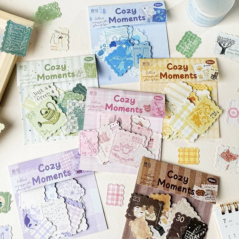 Journamm 20pcs กระดาษสติกเกอร์ตกแต่งสําหรับตกแต่ง Junk Journal Scrapbooking อุปกรณ์กระดาษสติกเกอร์ตกแต่ง