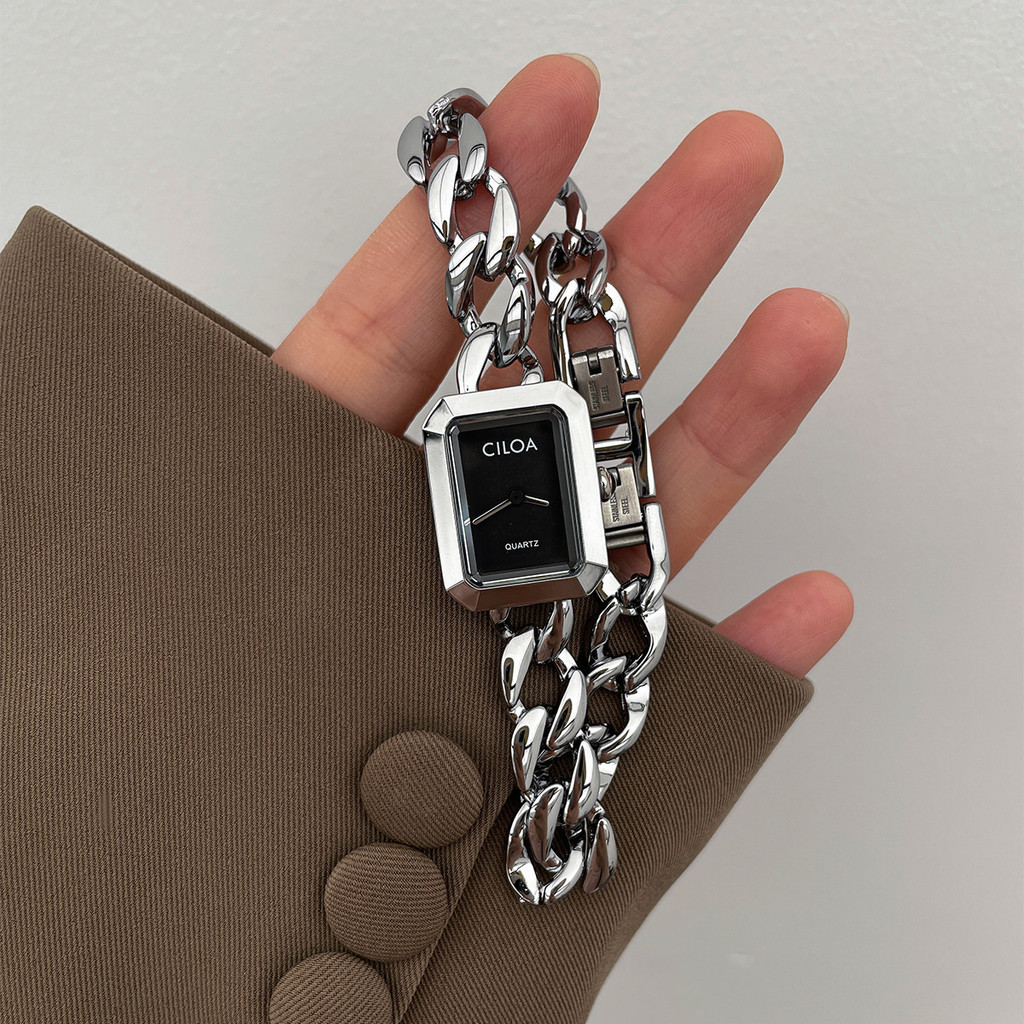 CILOA CILOA นาฬิกา Square นาฬิกาหญิง Chanel สไตล์ยี่ห้อของแท้สไตล์ใหม่สุภาพสตรีหรูหรา Niche นาฬิกา