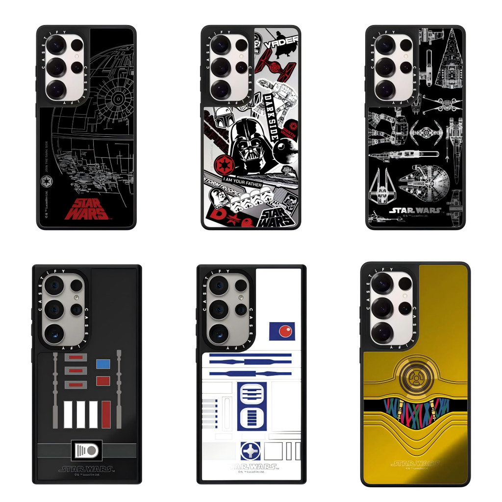 สติ๊กเกอร์ Star Wars เคสโทรศัพท์กระจกแม่เหล็กสําหรับ Samsung Galaxy S23 S24 S25 26 Ultra Plus, ปกแข็