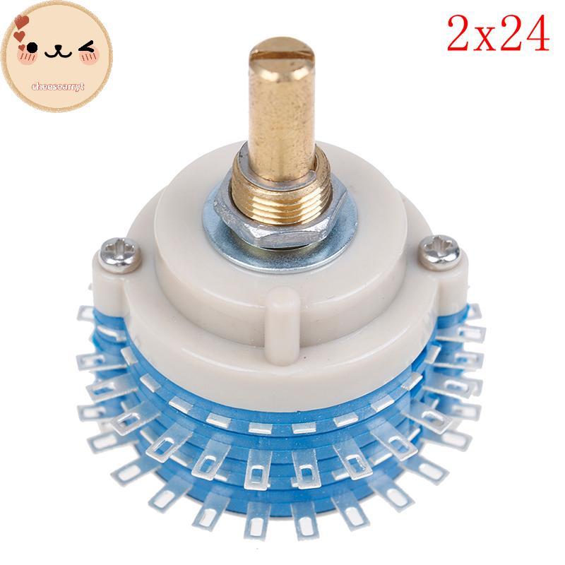 Chee 2Pole 24step 2x24 สวิตช์แบบหมุน attenuator ควบคุมระดับเสียง DIY potentiometer EN