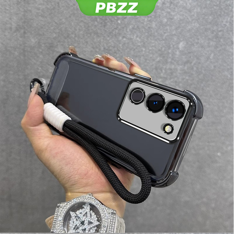 PBZZ เคสสําหรับ VIVO V29 5G VIVO V29E 4G VIVO V29 PRO 5G 2023 เคสโทรศัพท์ Softcase ซิลิโคนกันกระแทกใหม่ออกแบบความงามใสพร้อม Lanyard สําหรับสาว SJST01