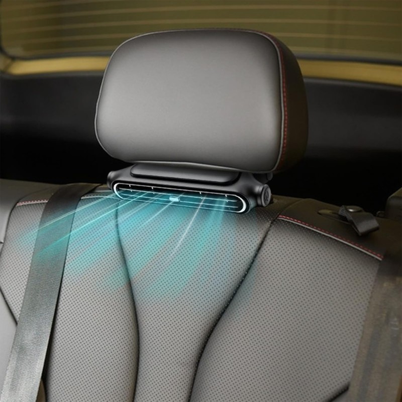 EDB * 5V Direct Connect Car Headrest Fan Featuring ABS Build และ 3 ระดับลมสําหรับตัดเสื้อ