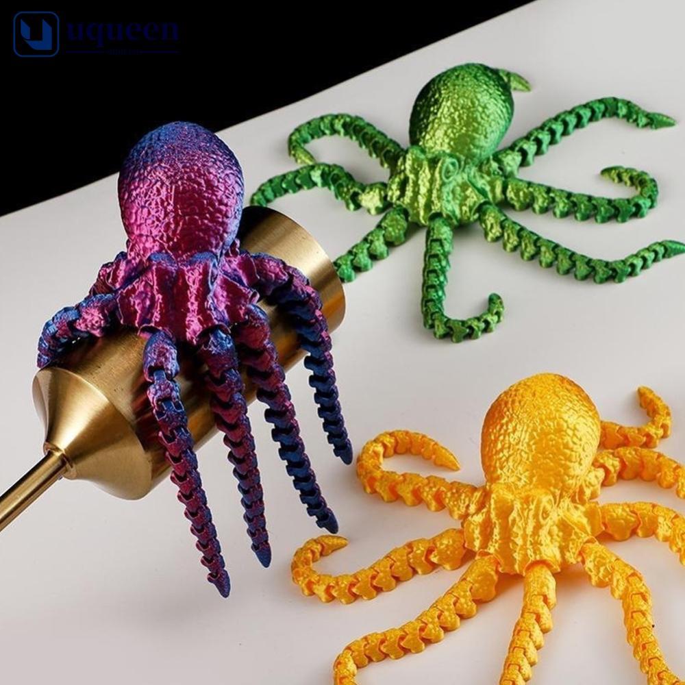 UQUEEN 3D พิมพ์ Octopus Vibrant เครื่องประดับของเล่นปรับ Joint Home Office ตกแต่งวันเกิดเทศกาลของขวั