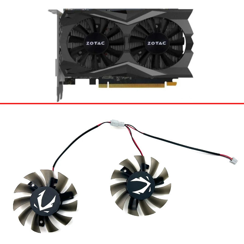 2pcs 85 มม.2pin GA71S2H สําหรับ ZOTAC GeForce GTX1050 GTX 1050 Ti OC 4GB GDDR5 GTX1660 1650 1660S GP