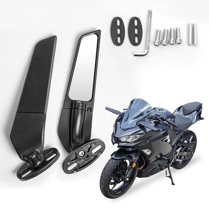 สําหรับ Yamaha YZF R125 R25 R15V3 R1S กระจกมองข้างกระจกมองหลังดัดแปลงลมปีกหมุน Espelhos Moto Espejo 