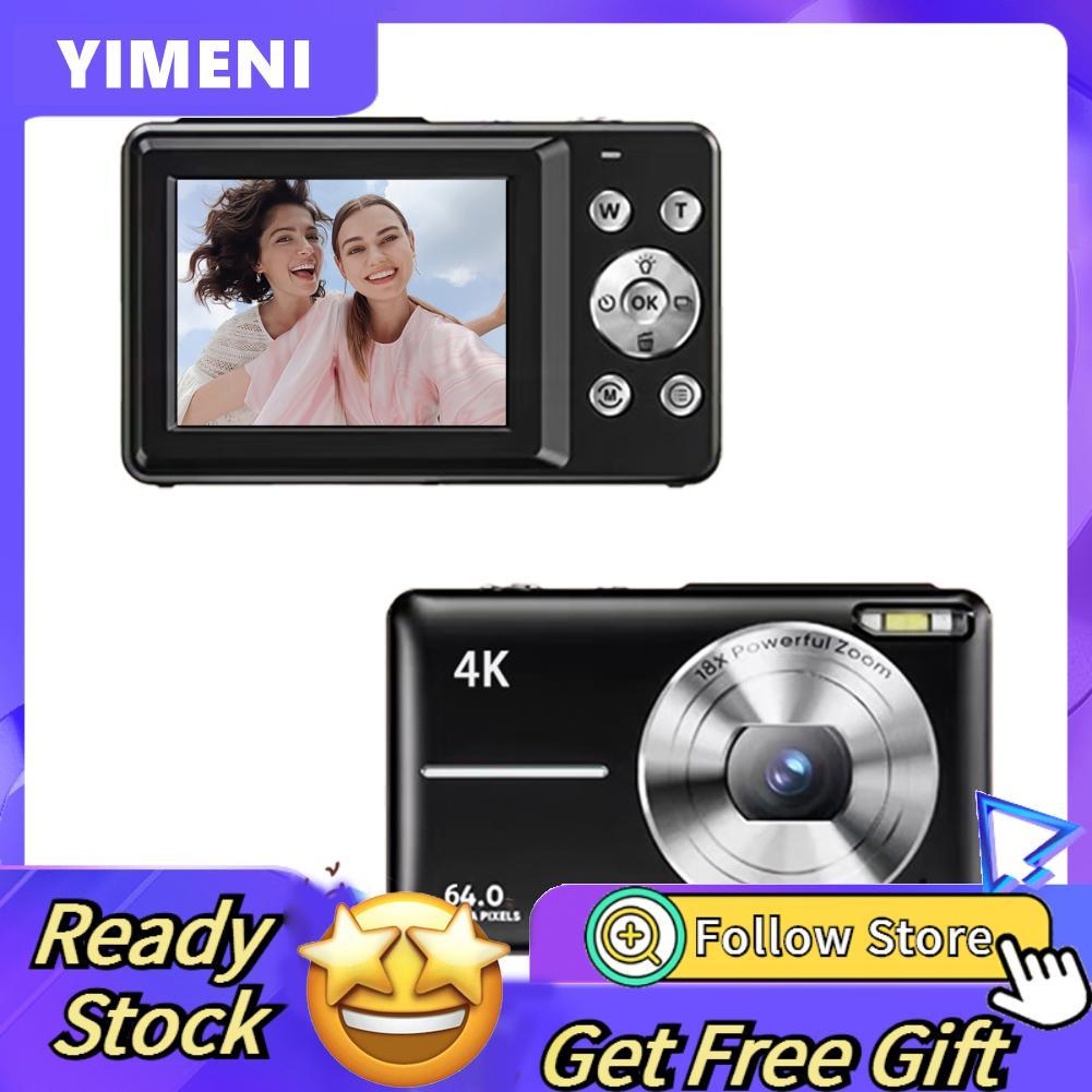 Yimeni-th 4K/30FPS กล้องดิจิตอล 64MP วิดีโอ 2.88 นิ้วหน้าจอ 18X ซูมแบตเตอรี่ในตัว 32GB TF Card