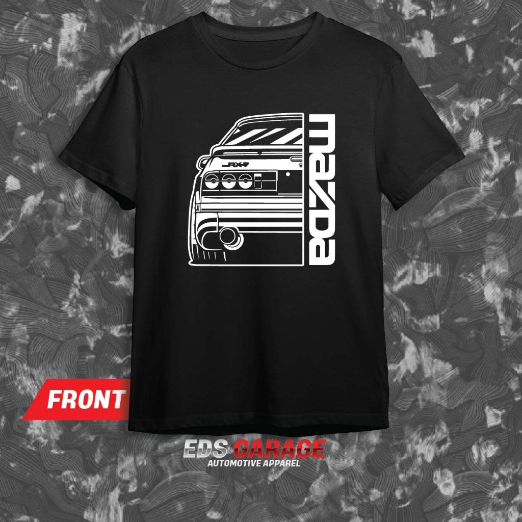 Baju Cotton MAZDA 13B FC3S RX7 REDSUNS INITIAL D เสื้อเชิ้ตแขนสั้นพิมพ์ลาย