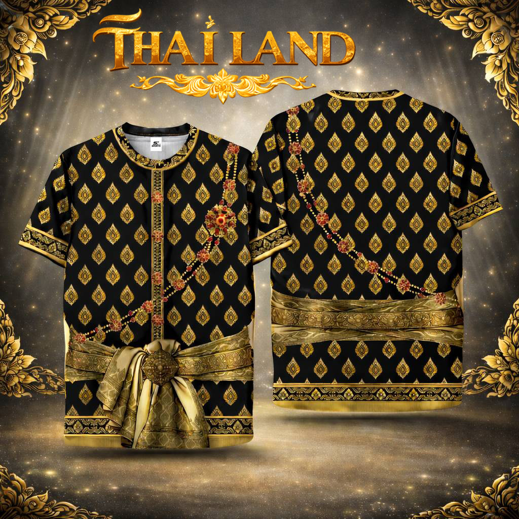 เสื้อยืด "ไทยดาร์กโกลด์" (Black Gold Thai 3D) - เท่แบบไทยๆ ใส่สบายแบบสากล ลายชัด จัดเต็ม