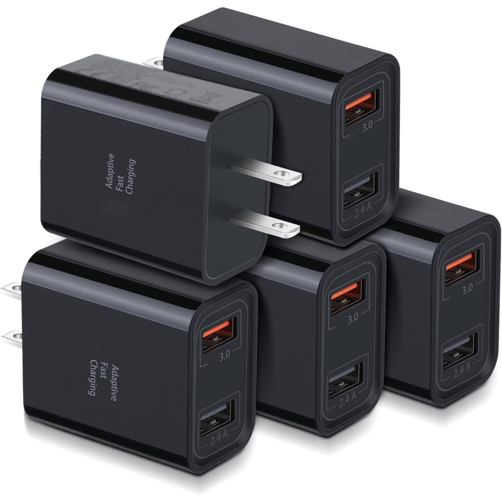 Quick Fast Charge 3.0 USB Wall Charger, Costyle 5 Pack 30W Dual USB Power Adapter (Fast Charge 3.0&5