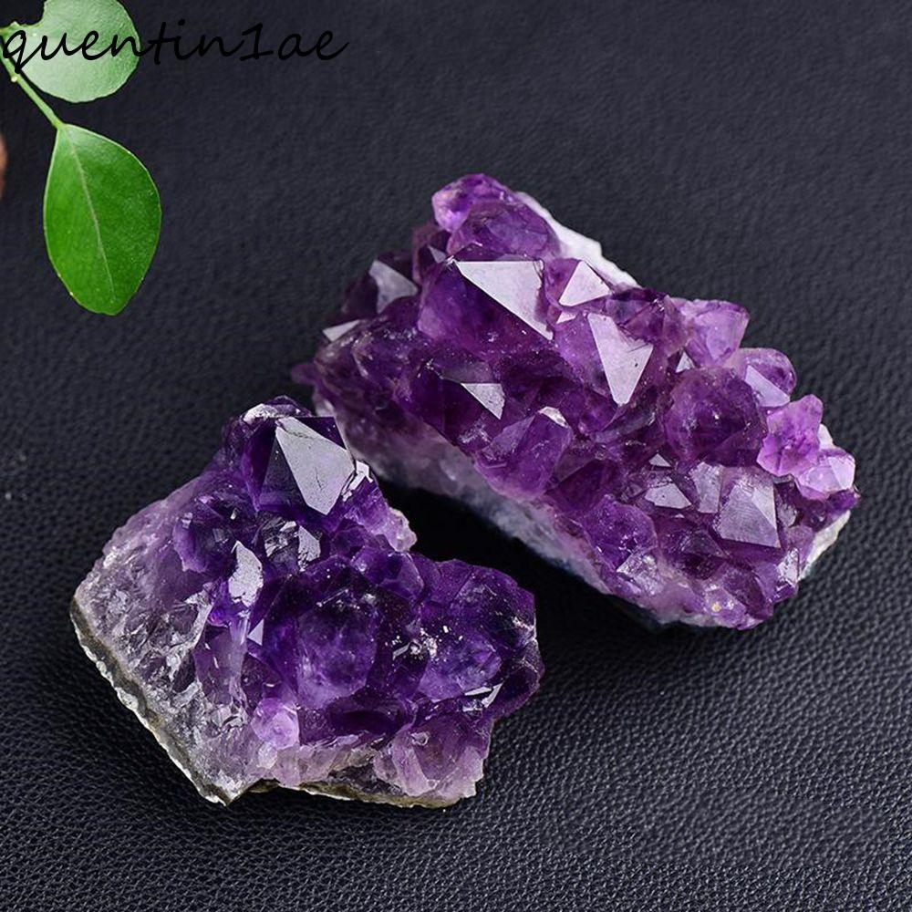 QUENTIN1AE สร้อยคอหินคริสตัลสีม่วง แบบคลัสเตอร์ เพื่อการฟื้นฟูสมดุล