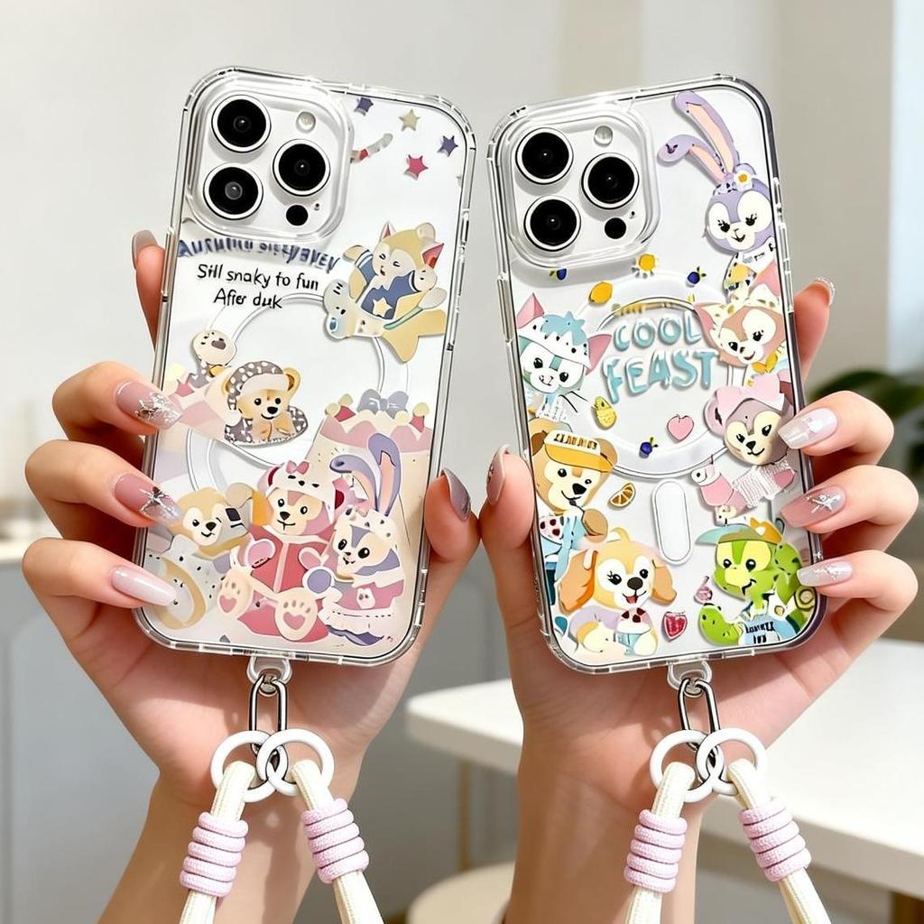 Bov-ดีไซน์เพื่อนสนิท ชาร์จไร้สาย พร้อมสายคล้อง เคส iPhone 17PROMAX เคสไอโฟน 13PRO 16PRO 15 14PLUS 12 11-CHXYCK45 ราคา ถูกที่สุด ดีลบีเคเค