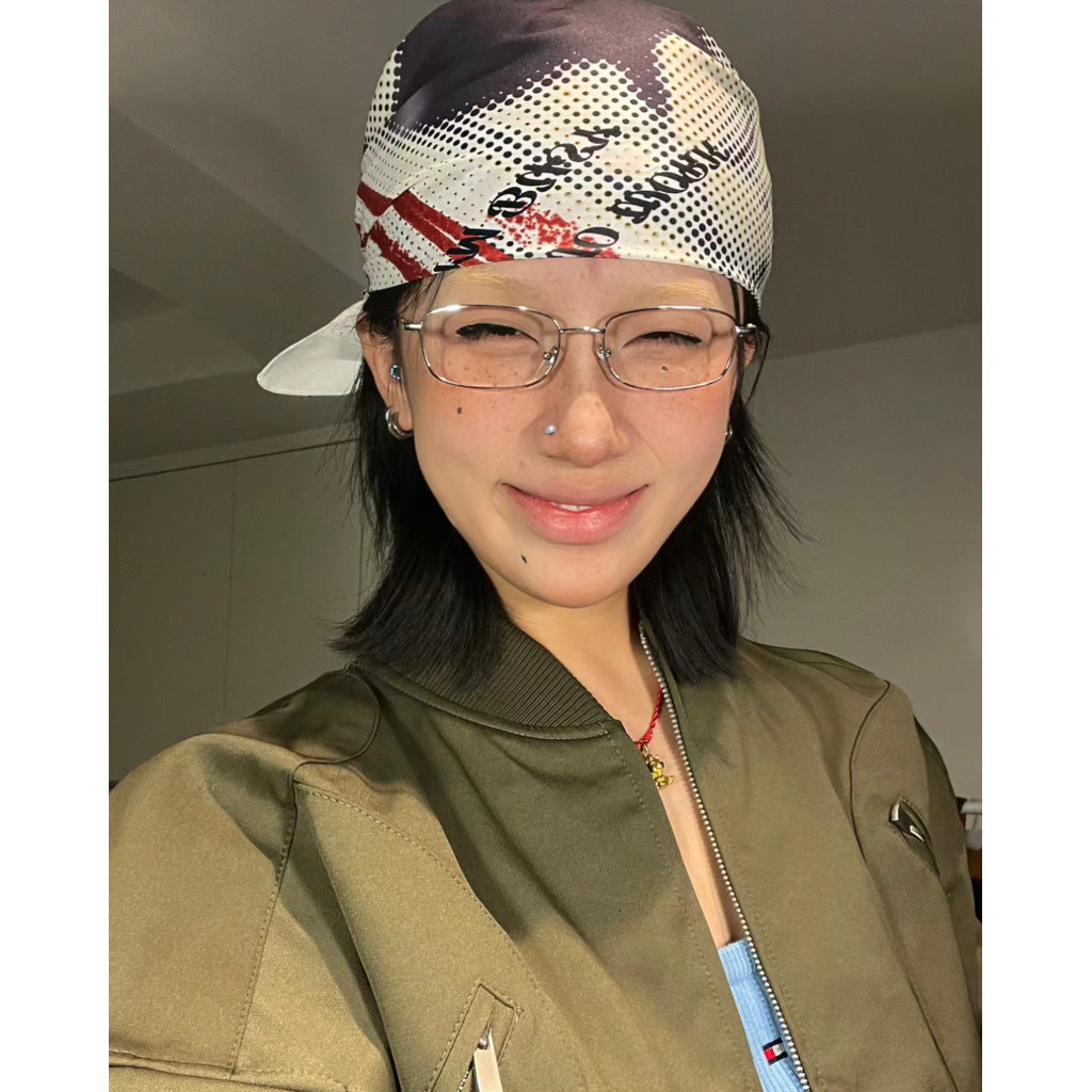 404 STORE metal elegant rectangular frame y2k glasses แว่นตา