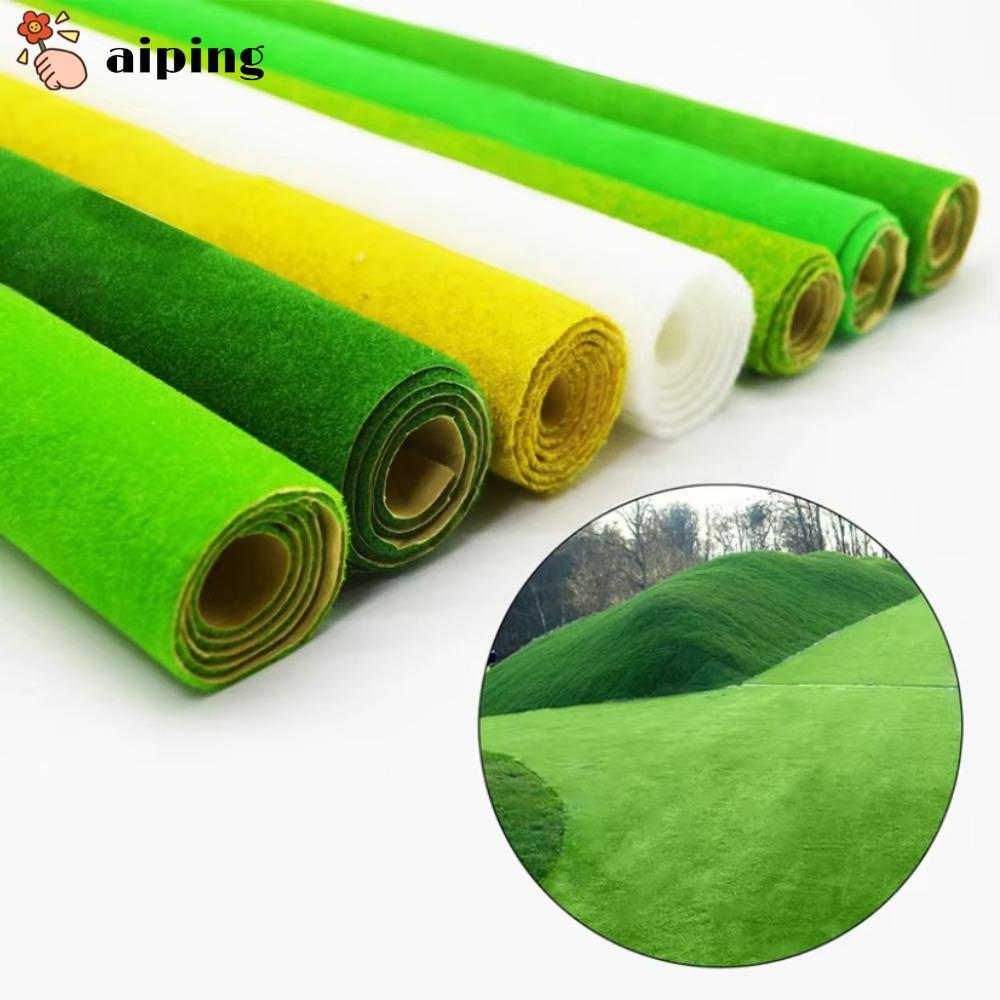 AIPING เสื่อหญ้าเทียม,โมเดลฉากตกแต่งสวนสนามหญ้าเทียม,คุณภาพ 41x100 ซม.DIY Micro Landscape หญ้าปลอมพรมสวน