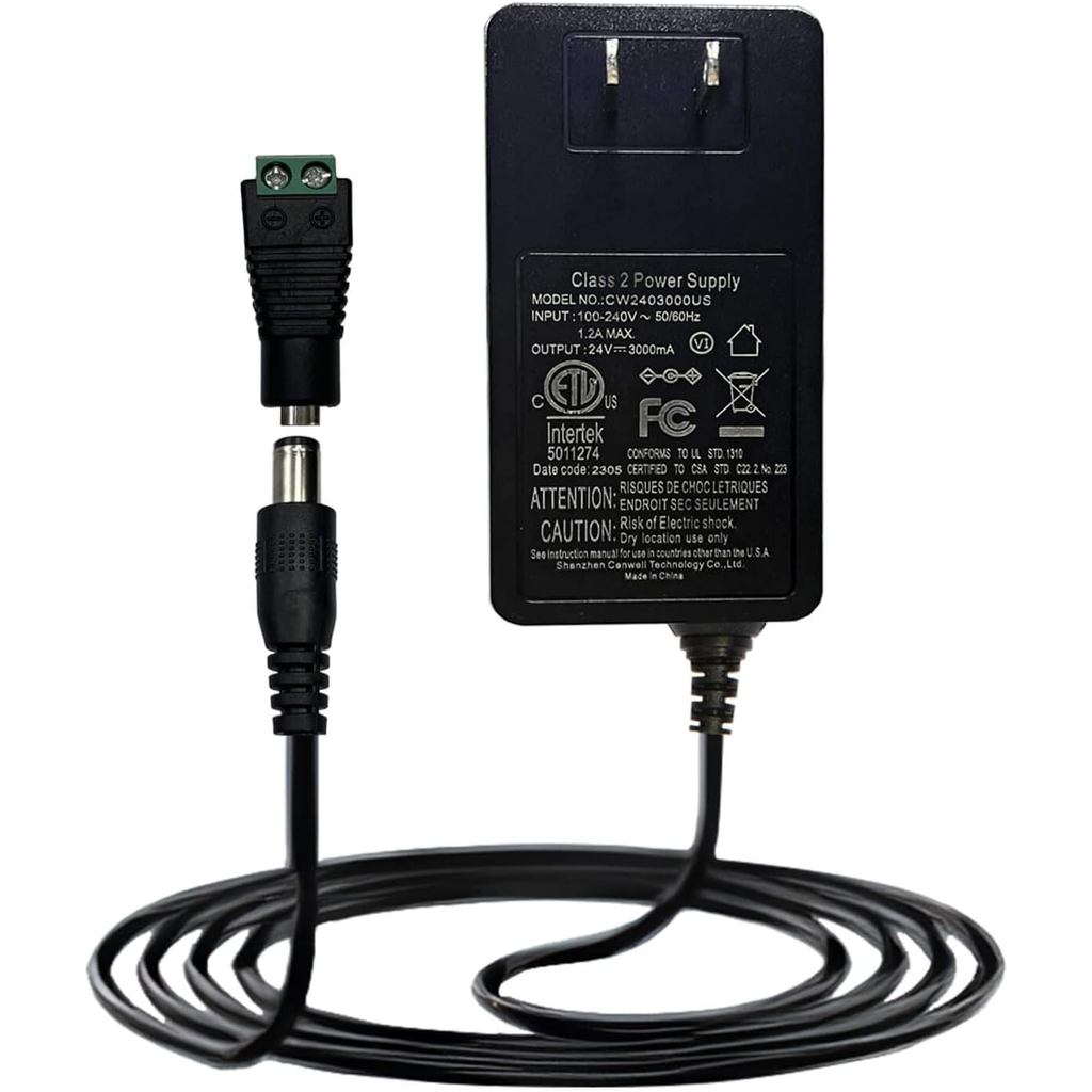 IDEALED 24V 3A DC Power Supply,72W 24 โวลต์สําหรับ COB LED Strip Light,24v DC LED Light Adapter 5.5x