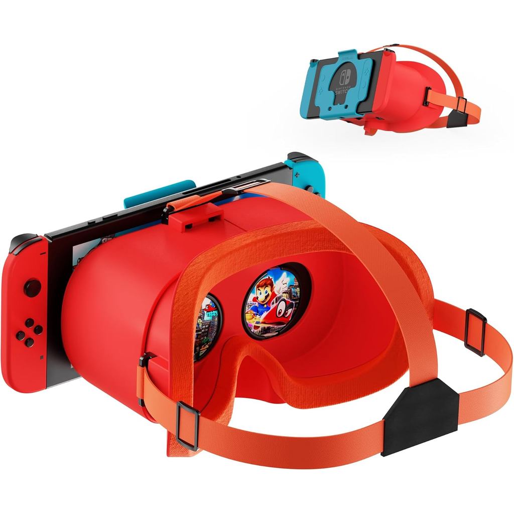 ชุดหูฟัง VR สําหรับ Nintendo Switch & Switch OLED, อัพเกรดแว่นตาเสมือนจริงพร้อมเลนส์ HD ปรับได้และสา