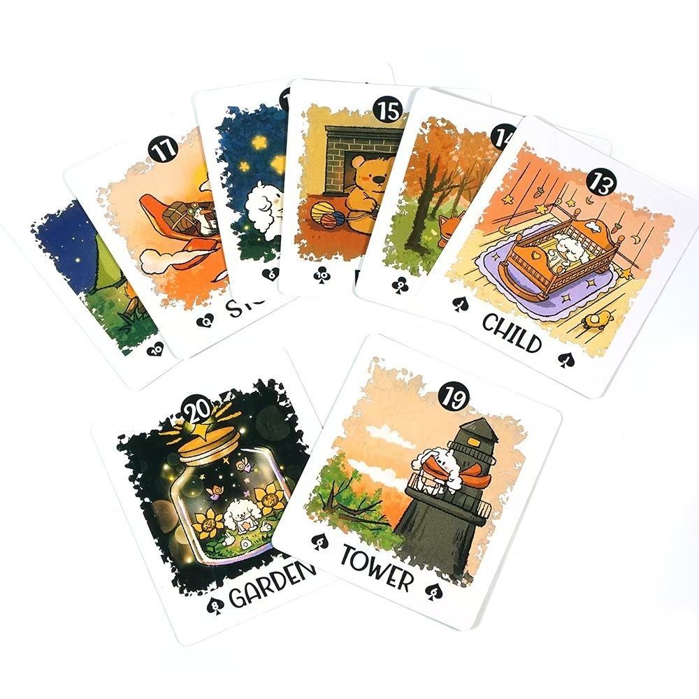 พร้อมสต็อก/6.8 * 7.8ซม./Boji Blog Lenormand/เกมกระดานภาษาอังกฤษ/การ์ดเกม Boji Blog Lenormand Party L