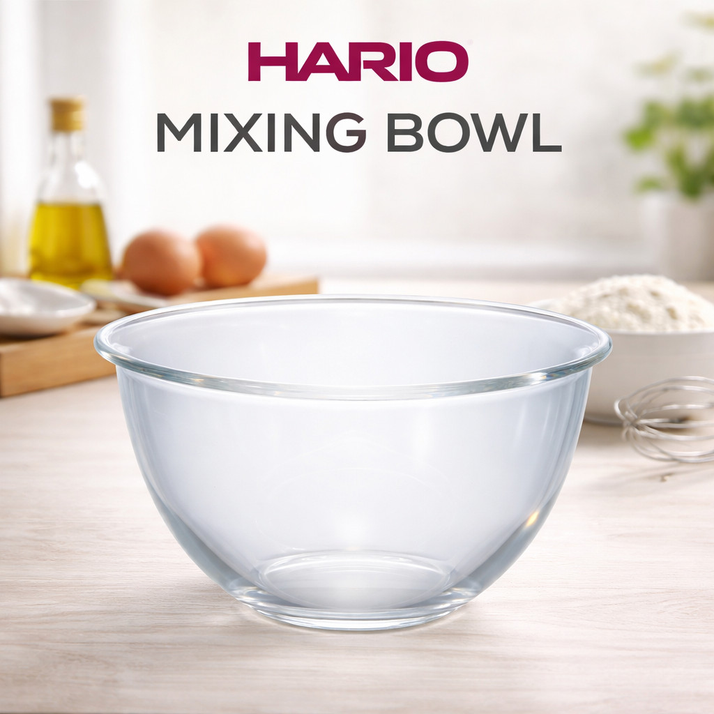 HARIO Mixing Bowl, Heat-Resistant Glass, 1500ml, Multi-Bowl, Made in Japan, MXP-1500