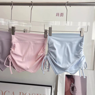 กางเกงยอก้าหญิงแบบเอวสูง มีสายคล้องเอว.Drawstring สำหรับโยคะและวิ่ง