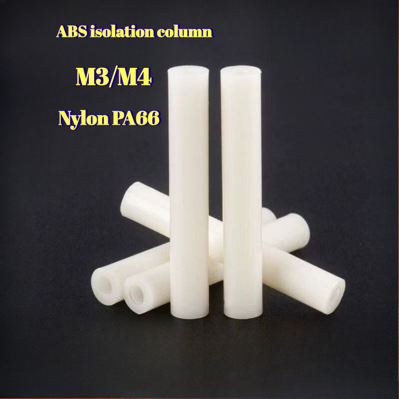 คอลัมน์แยกฉนวน, คอลัมน์แผ่นพลาสติก 3mm4mm ผ่านคอลัมน์ปลอกไนลอน คอลัมน์แยก ABS สีขาว[LMF-MB]