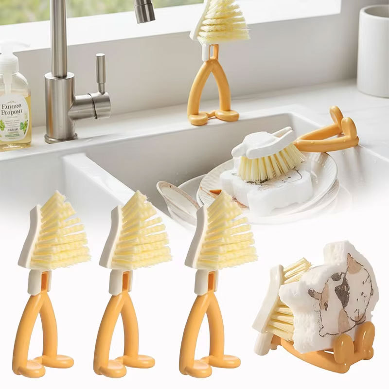 2-in-1 V-Shape Grout Brush แปรงทําความสะอาดสามเหลี่ยมแบบพับได้สําหรับกระเบื้องพื้น Gap Window Track 