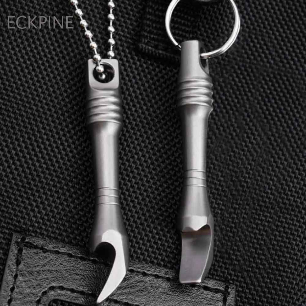 ECKPINE พวงกุญแจขนาดเล็ก,ไทเทเนียมอัลลอยด์มินิขนาด EDC เครื่องมืออเนกประสงค์, ใหม่สร้อยคอจี้อเนกประส