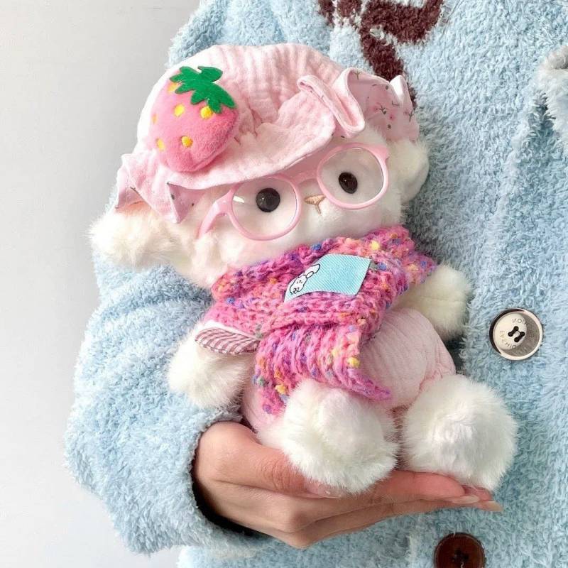 Cute Nightcap Baby Plush Toy Doll Cartoon Doll Pacify Lamb Puppet WVf8