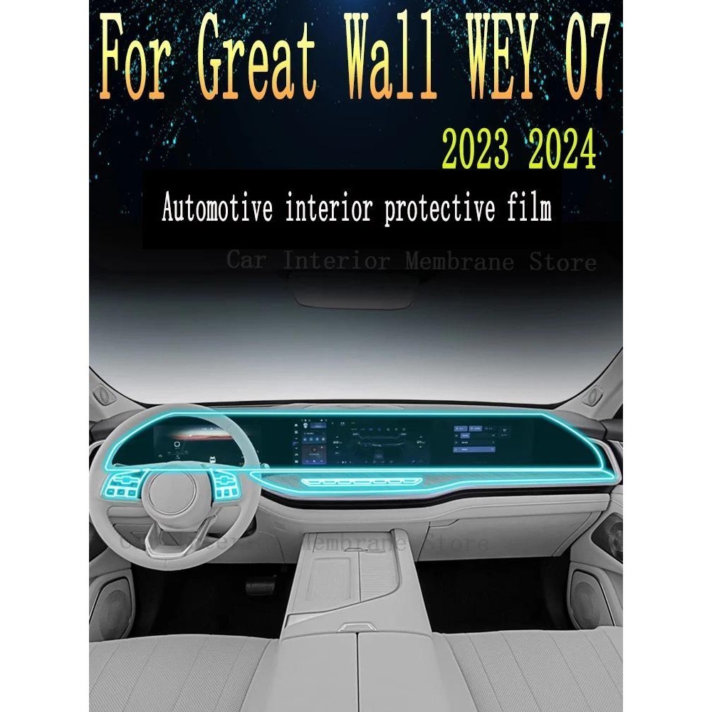 สําหรับ Great Wall WEY 07 2023 2024 แผงเกียร์นําทางรถยนต์ภายในหน้าจอป้องกันฟิล์ม TPU Anti-Scratch St