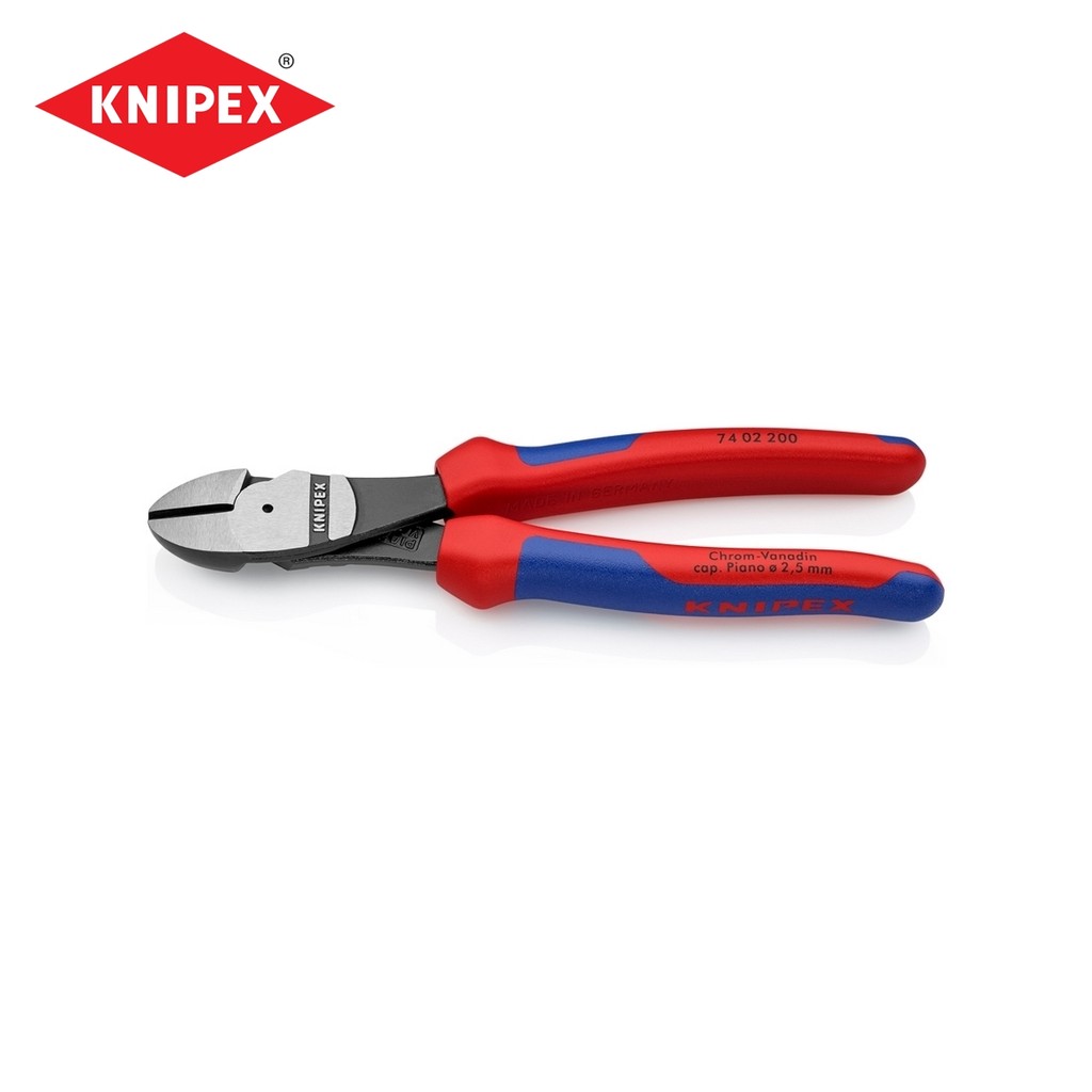 KNIPEX คีมตัดปากเฉียงแรงงัดสูง เคลือบดำ ขนาด 200 มม. รหัส 74 02 200 (คะนิเพค)