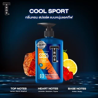 TROS Pro Shower Gel ทรอส โปร ชาวเวอร์เจล [หัวปั๊ม - 450 ml.] [1 ขวด] เจลอาบน้ำ สำหรับผู้ชาย