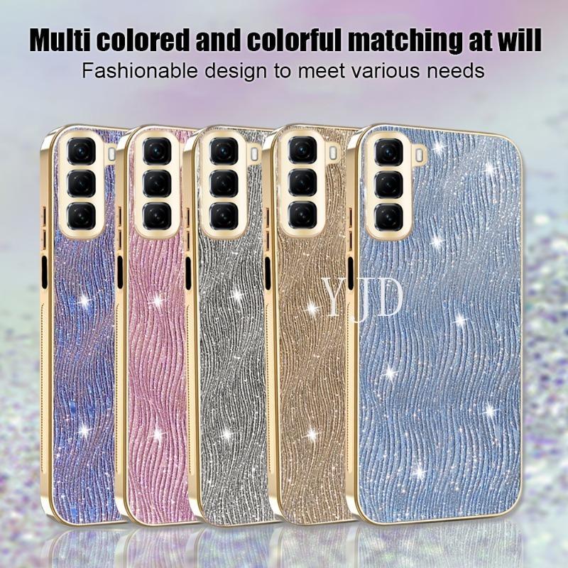 YJD สําหรับ Infinix Hot 50 Pro Plus X6720 X6882 X6881 X6880 ระลอกน้ํา Electroplated กรอบ Anti-Drop เ