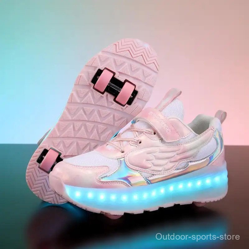Four-W Heel Roller รองเท้าหญิง Roller Skates เด็กผู้ใหญ่กีฬากลางแจ้ง Roller Skates ที่ถอดออกได้ล้อรอ
