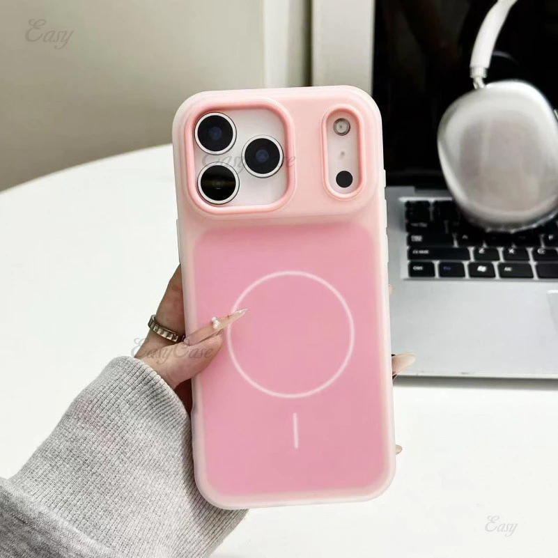วุ้นแม่เหล็กสีคู่ 2-ใน-1 เคสแข็งสําหรับ ไอโฟน 17 16 15 14 13 มือโปร สูงสุด กันลื่นและป้องกันการตกกระแทกฝาหลัง thumbnail 7
